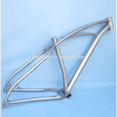 Titanium disc brake mountain/fat bike frame 4.8 tires 197x12 thru-axle 44/56mm tapered headtube external cable routing frame