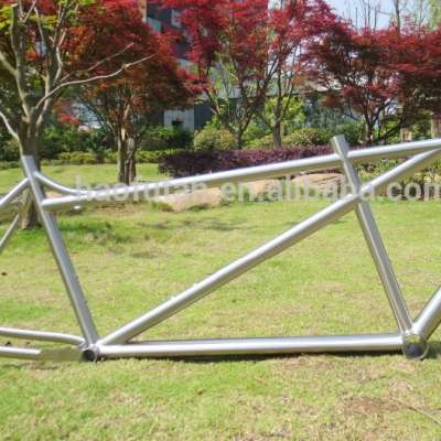 titanium bicycle tandem fat frame custom tandem fat frame with hand bush finished titanium tandem two seat frame