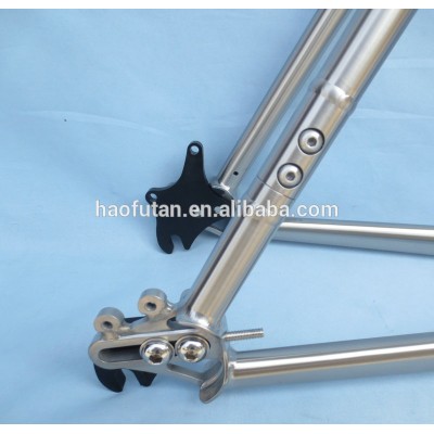 China high quality new design titanium belt drive splitter sliding dropout 700C internal headtube frame external cable routing